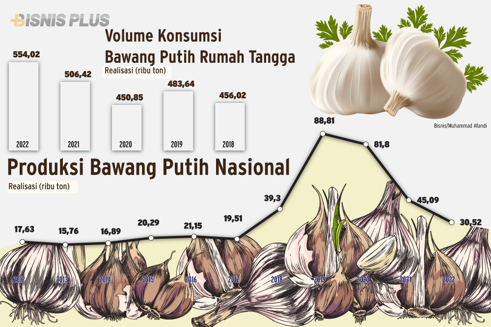 Volume realisasi konsumsi bawang putih nasional